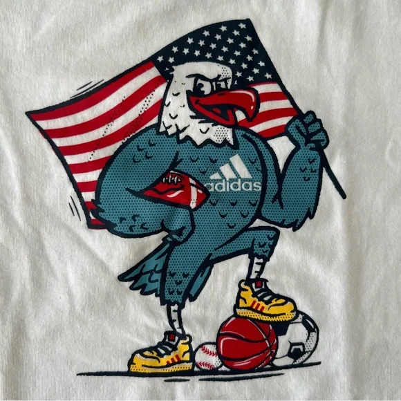 ADIDAS Kids White Sports Eagle Tee and Navy Shorts Set, 3T - Picture 5 of 10